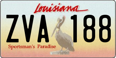 LA license plate ZVA188