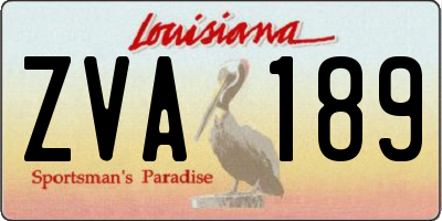 LA license plate ZVA189