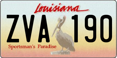 LA license plate ZVA190