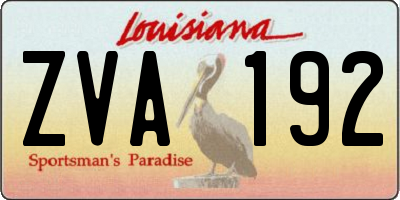 LA license plate ZVA192