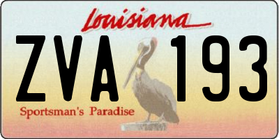 LA license plate ZVA193