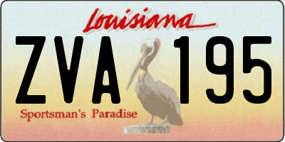 LA license plate ZVA195