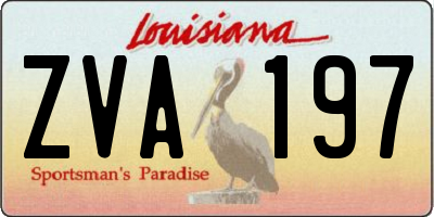 LA license plate ZVA197