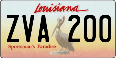 LA license plate ZVA200