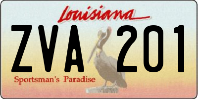 LA license plate ZVA201