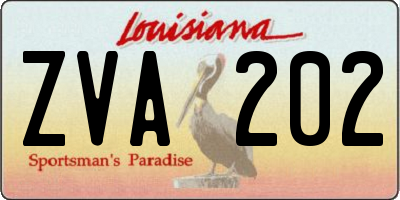 LA license plate ZVA202