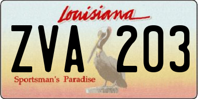 LA license plate ZVA203