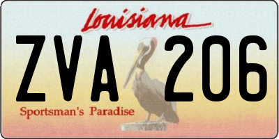 LA license plate ZVA206