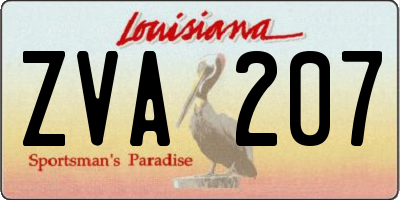 LA license plate ZVA207