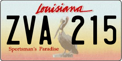 LA license plate ZVA215