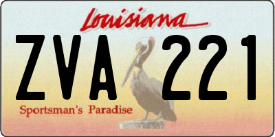 LA license plate ZVA221