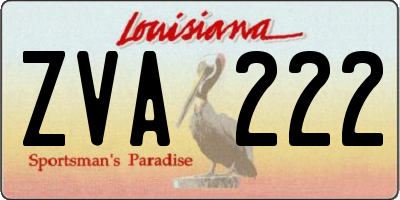 LA license plate ZVA222