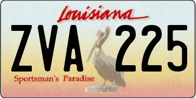 LA license plate ZVA225