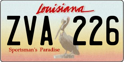 LA license plate ZVA226