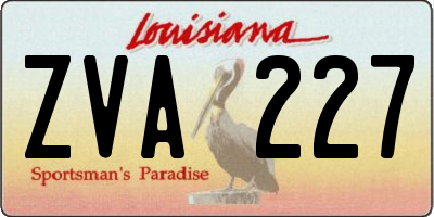 LA license plate ZVA227