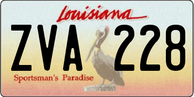 LA license plate ZVA228