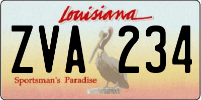 LA license plate ZVA234