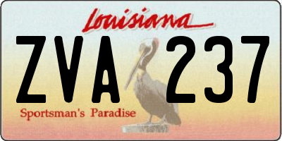 LA license plate ZVA237