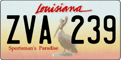 LA license plate ZVA239