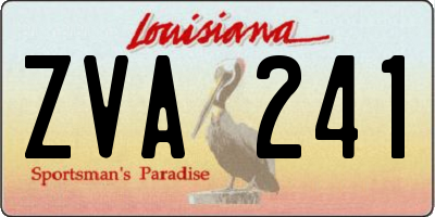 LA license plate ZVA241