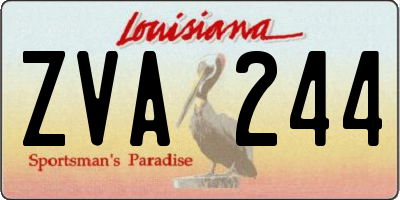 LA license plate ZVA244