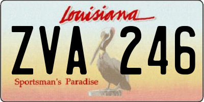 LA license plate ZVA246