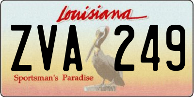 LA license plate ZVA249