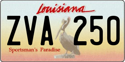 LA license plate ZVA250