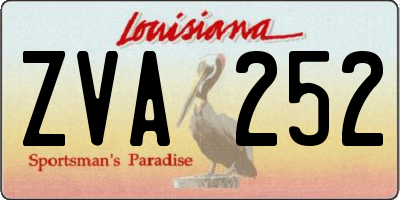 LA license plate ZVA252