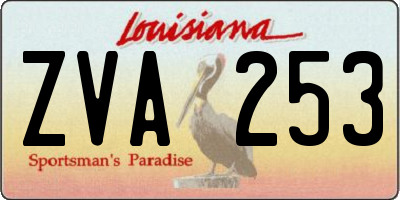 LA license plate ZVA253