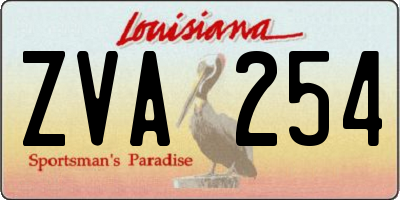 LA license plate ZVA254