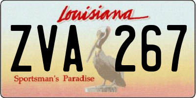 LA license plate ZVA267