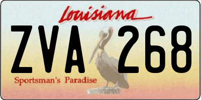 LA license plate ZVA268