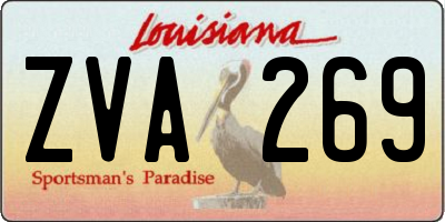 LA license plate ZVA269