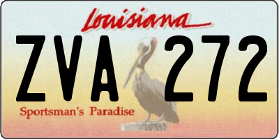 LA license plate ZVA272