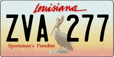 LA license plate ZVA277