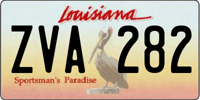 LA license plate ZVA282