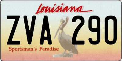 LA license plate ZVA290