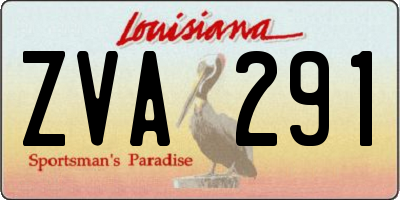 LA license plate ZVA291