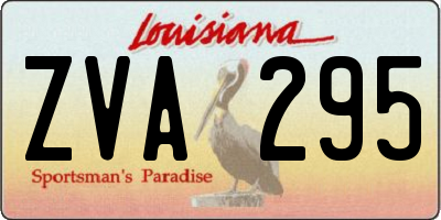 LA license plate ZVA295