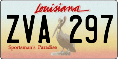 LA license plate ZVA297