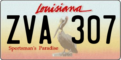 LA license plate ZVA307