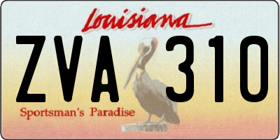 LA license plate ZVA310