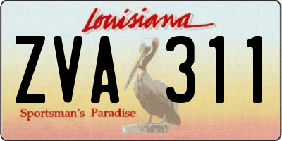 LA license plate ZVA311