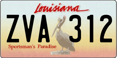 LA license plate ZVA312