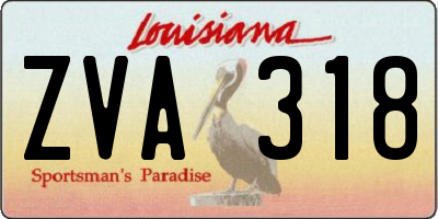 LA license plate ZVA318
