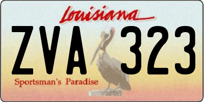 LA license plate ZVA323