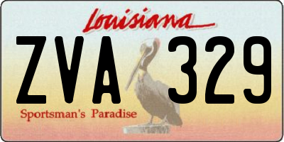 LA license plate ZVA329