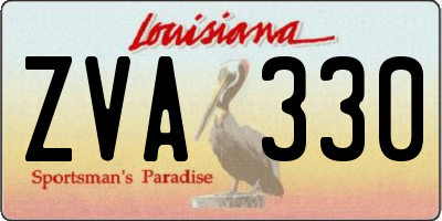 LA license plate ZVA330