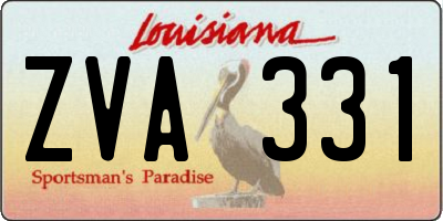 LA license plate ZVA331